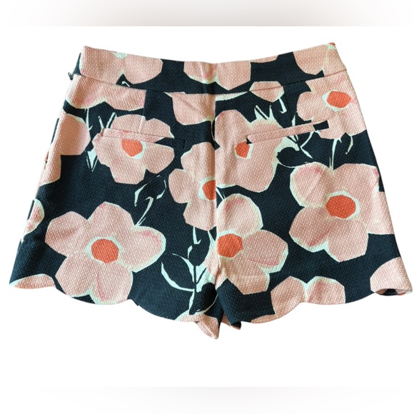 ANTHROPOLOGIE Georgie Pique Navy and Pink Daisy Floral Shorts - Picture 5 of 11